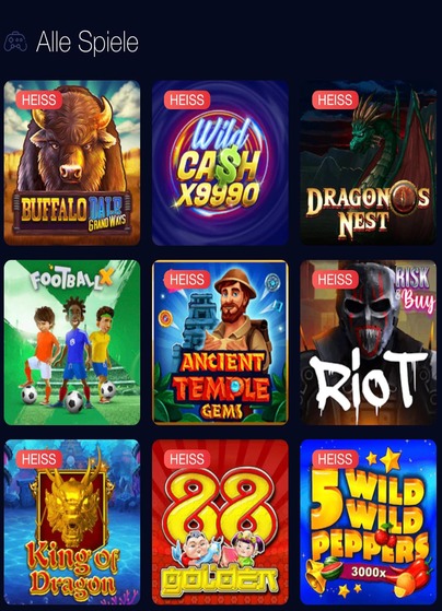 mBit Casino Spiele mobile